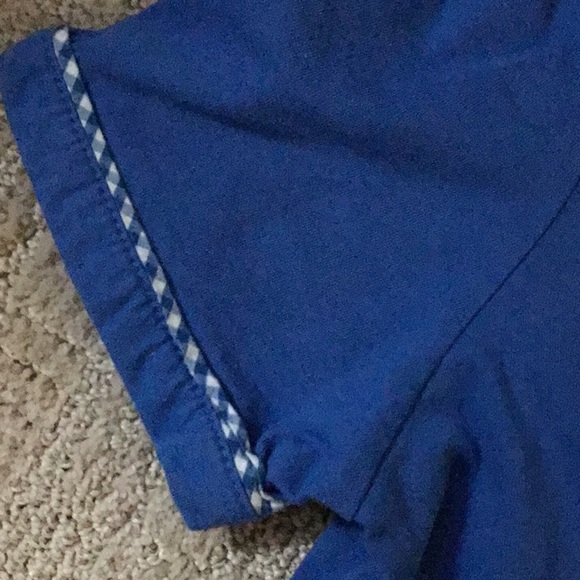 Blair Capri set-side pockets.Royal blue checked-PL - Picture 3 of 7